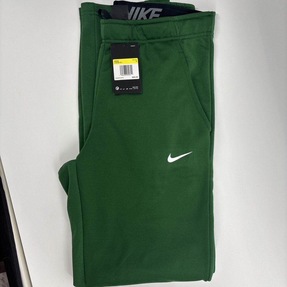 Nike Men's Therma Dri-Fit Woven Tapered Leg Track Pants Hunter Green Size S NWT